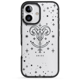 iPhone 16 Pro Max Aries Emblem - Transparent Design Black Impact Phone Case