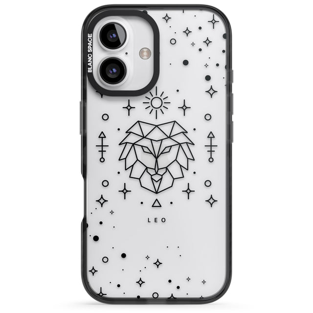 iPhone 16 Pro Max Leo Emblem - Transparent Design Black Impact Phone Case