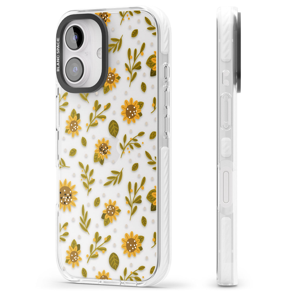 iPhone 16 Pro Max Sweet as Honey Patterns: Sunflowers (Clear) Black Impact Phone Case