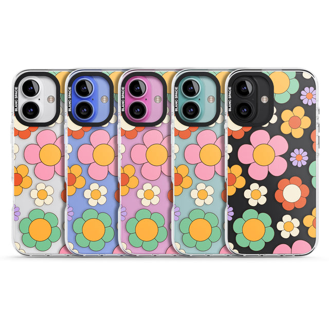 iPhone 16 Groovy Blossoms Clear Impact Phone Case