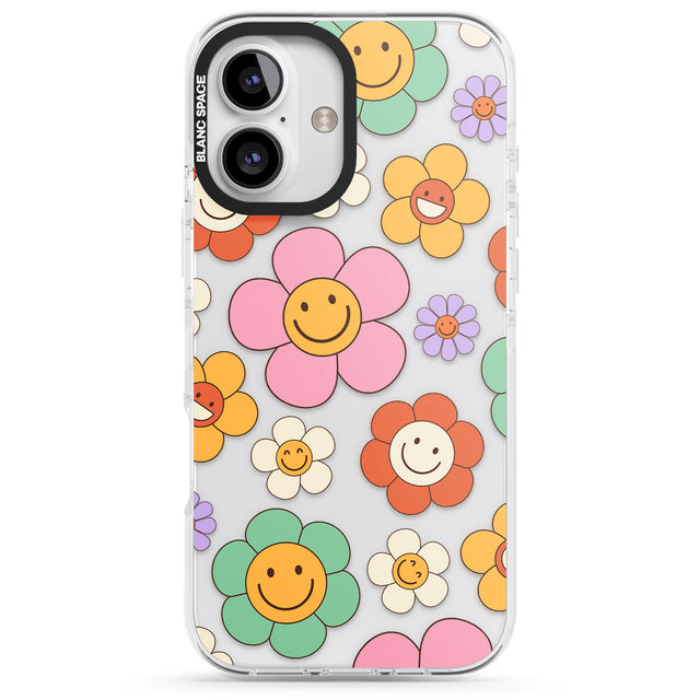 iPhone 16 Happy Blossoms Clear Impact Phone Case