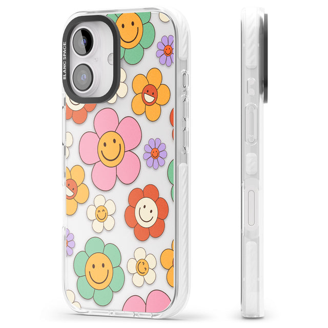 iPhone 16 Happy Blossoms Clear Impact Phone Case