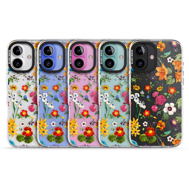 iPhone 16 Whimsical Wildflowers Clear Impact Phone Case