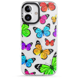 iPhone 16 Pro Max Vibrant Butterflies Black Impact Phone Case