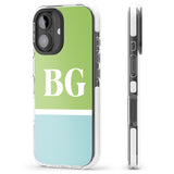 iPhone 16 Pro Max Personalised Colourblock: Green & Turquoise Black Impact Phone Case