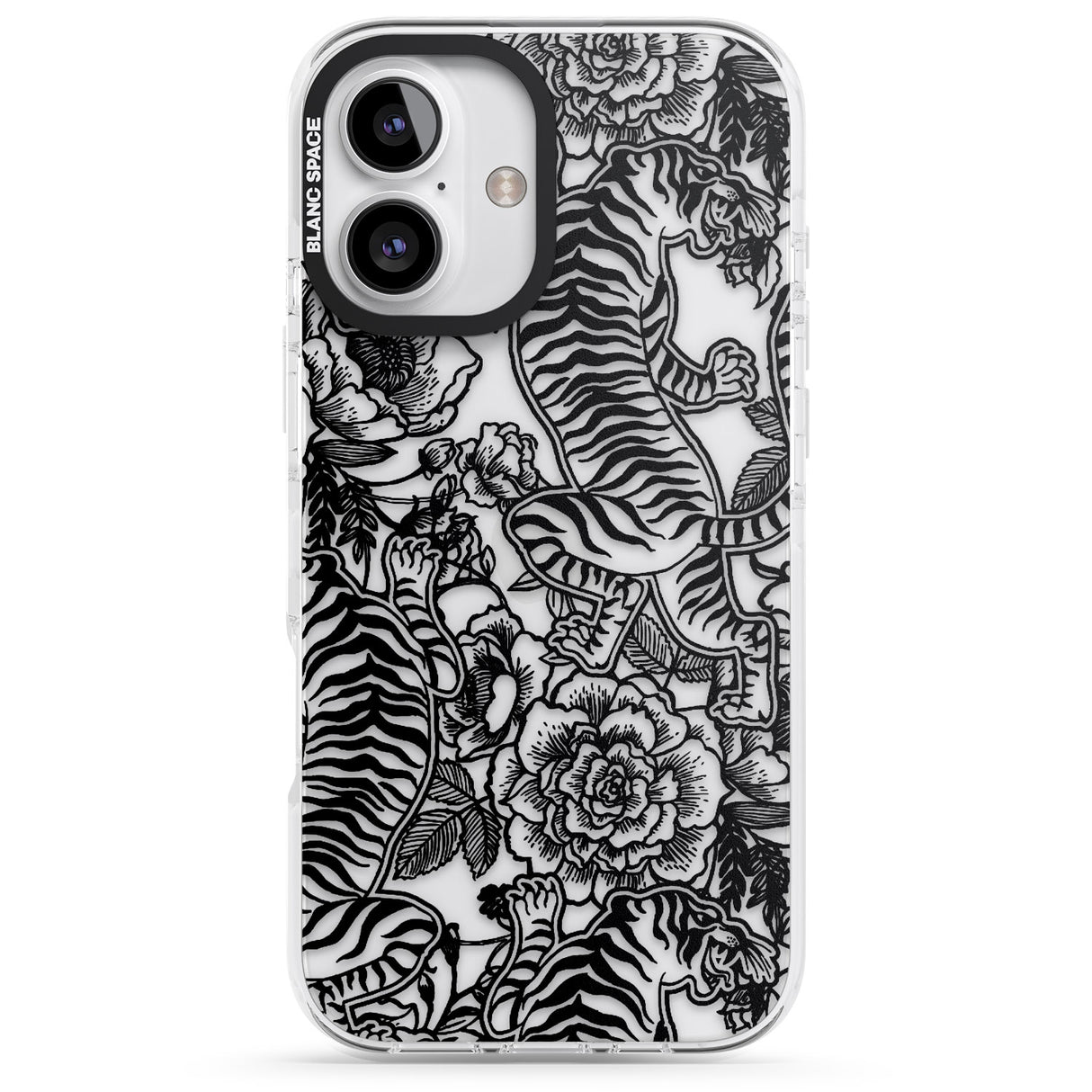 iPhone 16 Pro Max Personalised Chinese Tiger Pattern Black Impact Phone Case