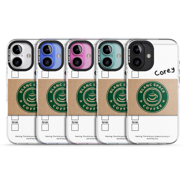 iPhone 16 Pro Max Personalised Coffee Cup Black Impact Phone Case