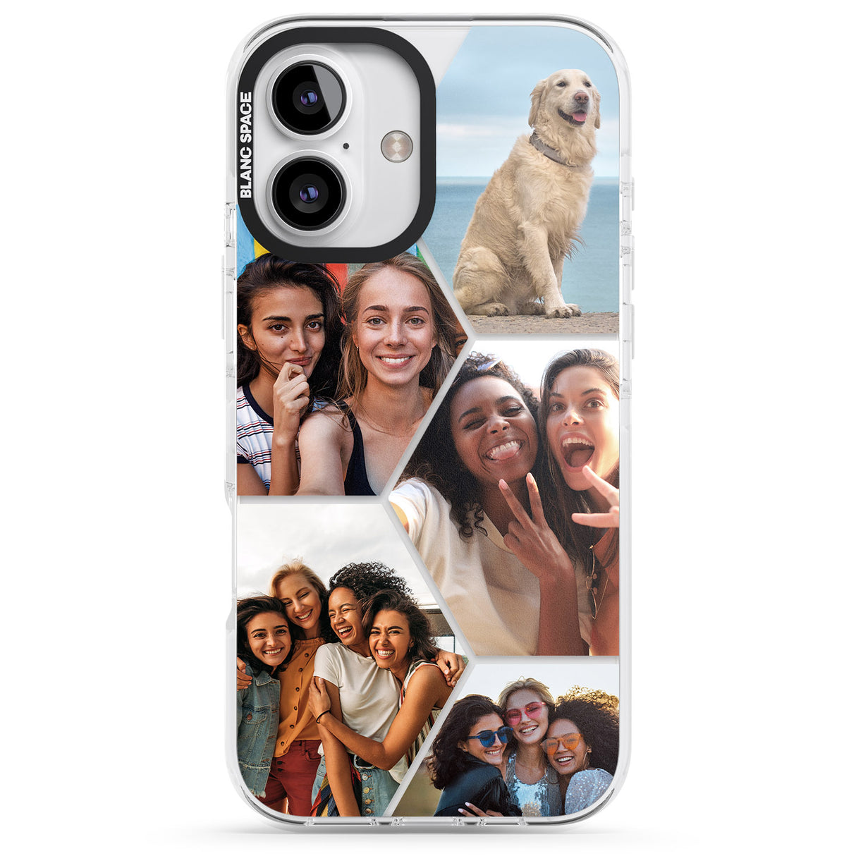 iPhone 16 Pro Max Personalised Beehive Photo Grid Black Impact Phone Case