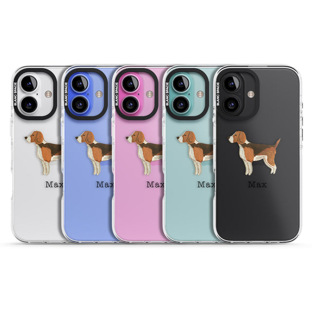 iPhone 16 Pro Max Personalised Hand Painted Beagle Black Impact Phone Case