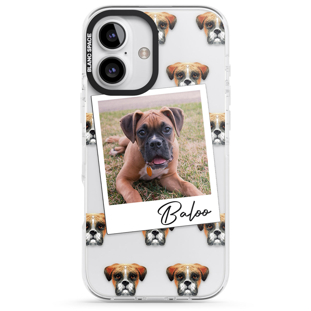 iPhone 16 Pro Max Personalised Boxer - Dog Photo Black Impact Phone Case