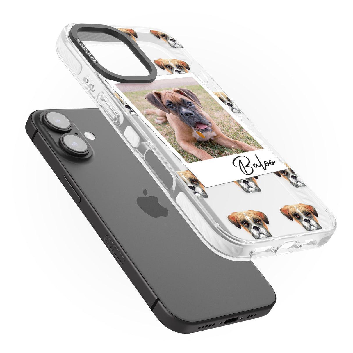 iPhone 16 Pro Max Personalised Boxer - Dog Photo Black Impact Phone Case