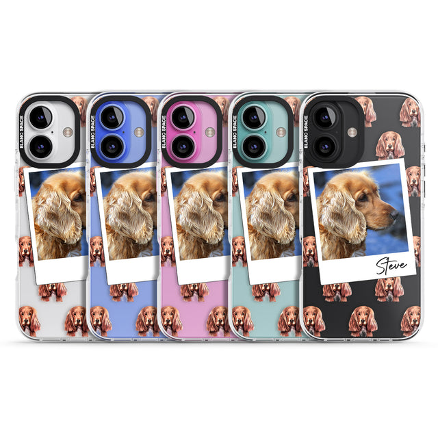 iPhone 16 Pro Max Personalised Cocker Spaniel - Dog Photo Black Impact Phone Case