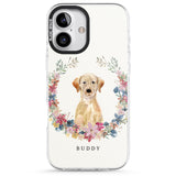 iPhone 16 Pro Max Personalised Yellow Labrador Retriever Dog Portrait Black Impact Phone Case