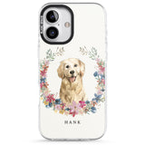 iPhone 16 Pro Max Personalised Golden Retriever - Watercolour Dog Portrait Black Impact Phone Case