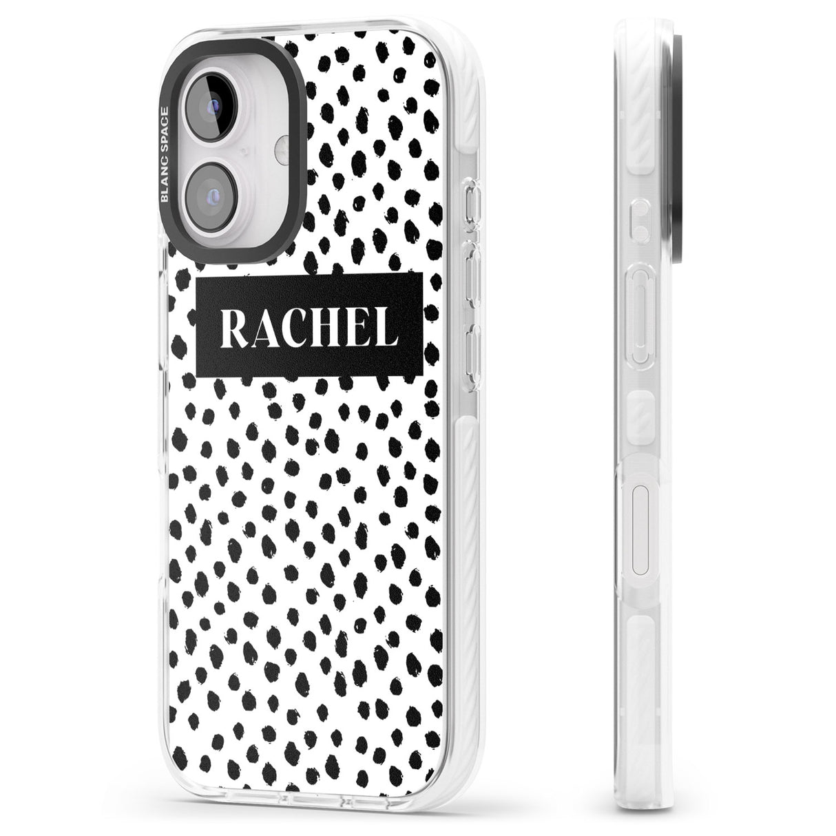 iPhone 16 Pro Max Personalised Black Bar & Dots Black Impact Phone Case