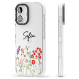 Personalised Spring Wildflowers Impact Phone Case for iPhone 16, iPhone 16 Plus