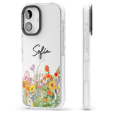 Personalised Summer Wildflowers Impact Phone Case for iPhone 16, iPhone 16 Plus