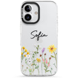 Personalised April Wildfowers Impact Phone Case for iPhone 16, iPhone 16 Plus