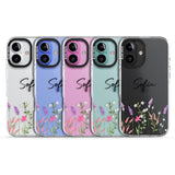 Personalised Lavender Wildflowers Impact Phone Case for iPhone 16, iPhone 16 Plus