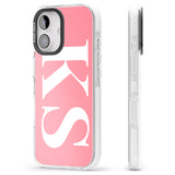 iPhone 16 Pro Max Personalised White & Pink Letters Black Impact Phone Case