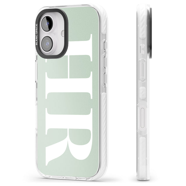 iPhone 16 Pro Max Personalised White & Seafoam Green Personalised Black Impact Phone Case