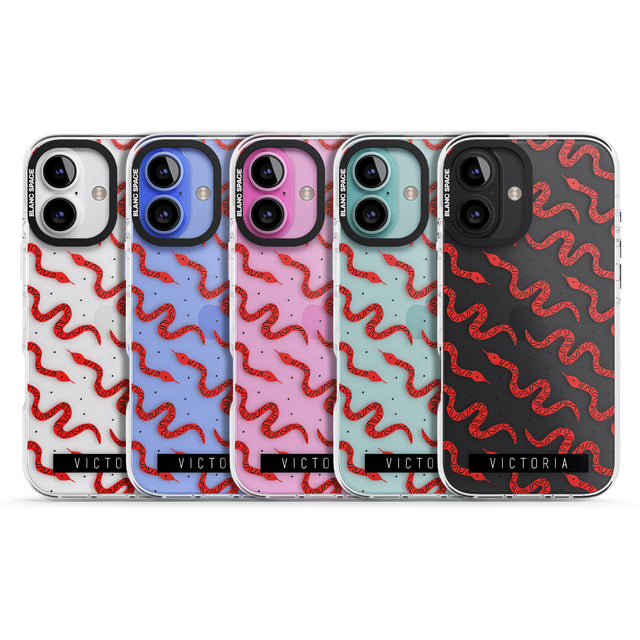 iPhone 16 Pro Max Personalised Snake Pattern Black Impact Phone Case