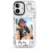 iPhone 16 Pro Max Personalised Abstract Faces Instant Photo Black Impact Phone Case