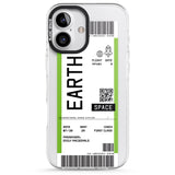 iPhone 16 Pro Max Personalised Earth Space Travel Ticket Black Impact Phone Case