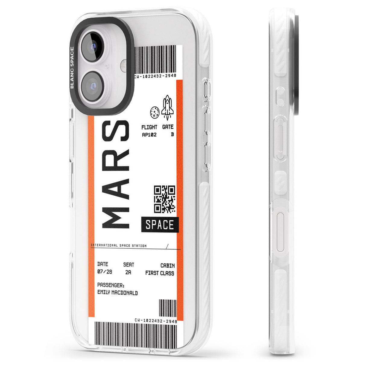 iPhone 16 Pro Max Personalised Mars Space Travel Ticket Black Impact Phone Case