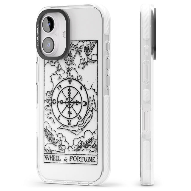 iPhone 16 Pro Max Personalised Wheel of Fortune Tarot Card - Transparent Black Impact Phone Case