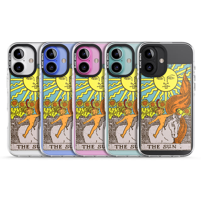 iPhone 16 Pro Max Personalised The Sun Tarot Card - Colour Black Impact Phone Case