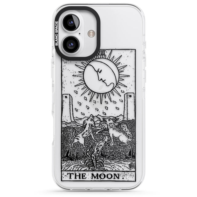 iPhone 16 Pro Max Personalised The Moon Tarot Card - Transparent Black Impact Phone Case