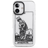 iPhone 16 Pro Max Personalised Strength Tarot Card - Transparent Black Impact Phone Case