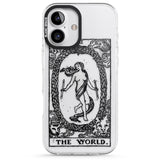 iPhone 16 Pro Max Personalised The World Tarot Card - Transparent Black Impact Phone Case