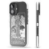 iPhone 16 Pro Max Personalised Temperance Tarot Card - White Transparent Black Impact Phone Case