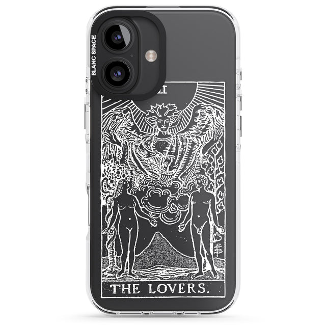 iPhone 16 Pro Max Personalised The Lovers Tarot Card - White Transparent Black Impact Phone Case