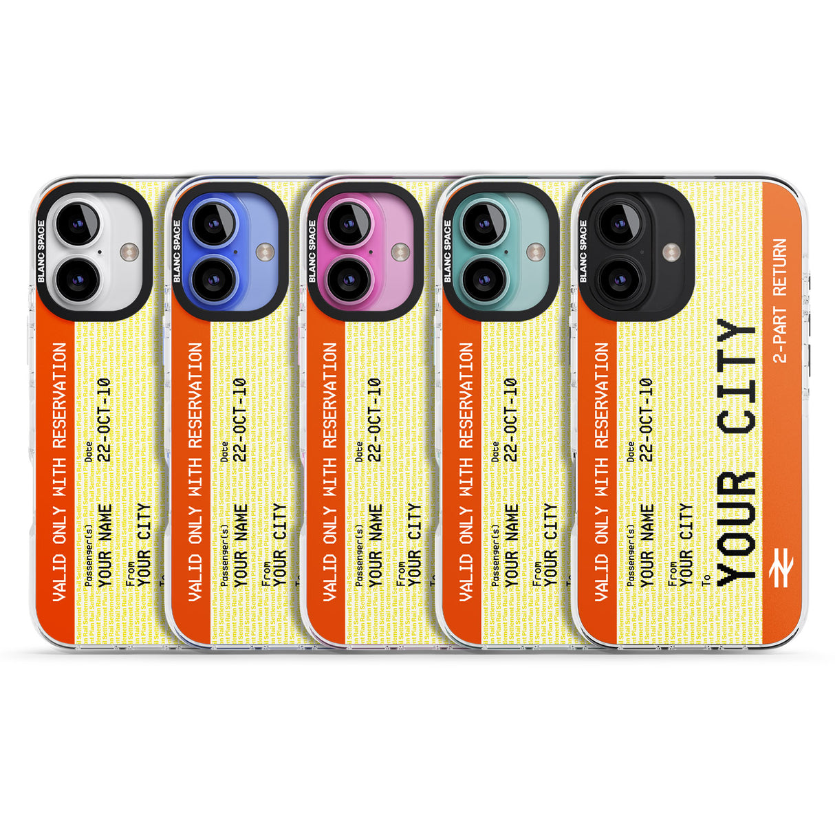 iPhone 16 Pro Max Personalised Create Your Own Train Ticket Black Impact Phone Case