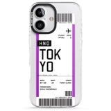 iPhone 16 Pro Max Personalised Tokyo Boarding Pass Black Impact Phone Case