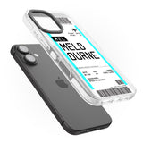 iPhone 16 Pro Max Personalised Melbourne Boarding Pass Black Impact Phone Case