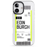 iPhone 16 Pro Max Personalised Edinburgh Boarding Pass Black Impact Phone Case