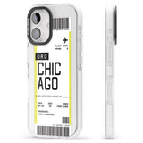 iPhone 16 Pro Max Personalised Chicago Boarding Pass Black Impact Phone Case