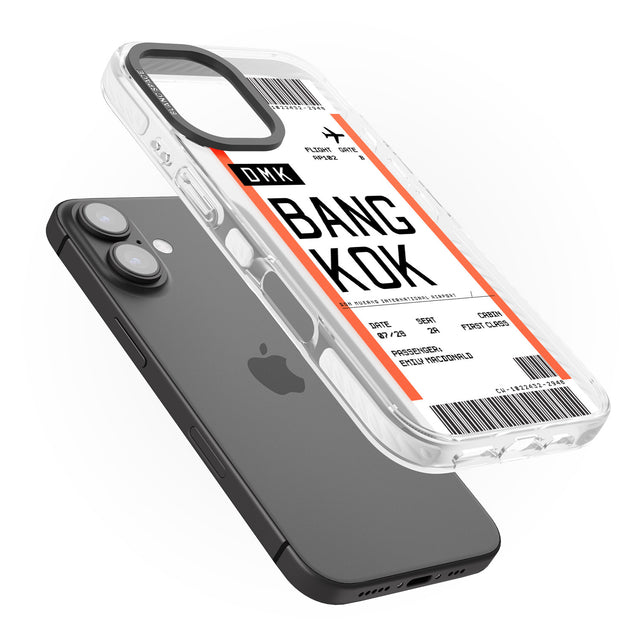 iPhone 16 Pro Max Personalised Bangkok Boarding Pass Black Impact Phone Case