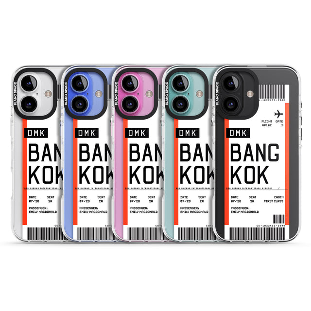 iPhone 16 Pro Max Personalised Bangkok Boarding Pass Black Impact Phone Case