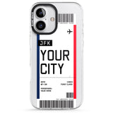 iPhone 16 Pro Max Personalised Create Your Own Boarding Pass Ticket Black Impact Phone Case