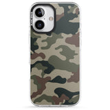 iPhone 16 Pro Max Green and Brown Camo Black Impact Phone Case