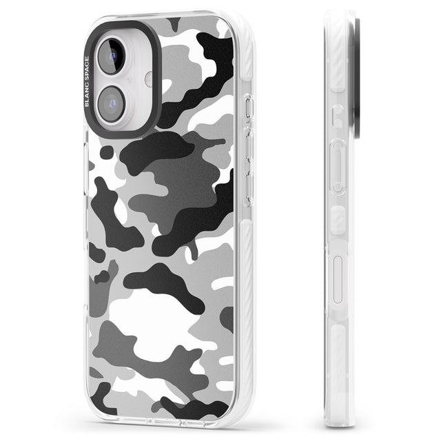 iPhone 16 Pro Max Grey Black Urban Camo Black Impact Phone Case