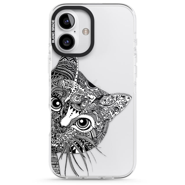 iPhone 16 Pro Max Henna Cat Black Impact Phone Case