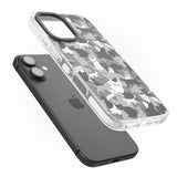 iPhone 16 Pro Max Dark Grey Cat Camouflage Pattern Black Impact Phone Case