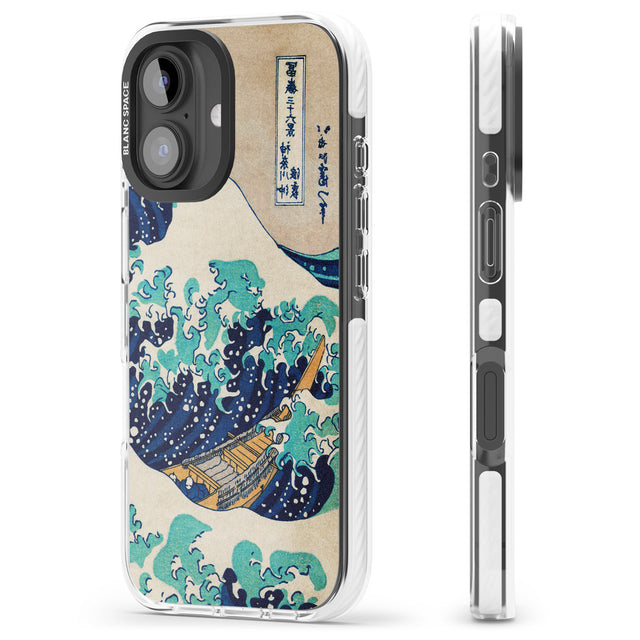 iPhone 16 Pro Max The Great Wave by Katsushika Hokusai Black Impact Phone Case