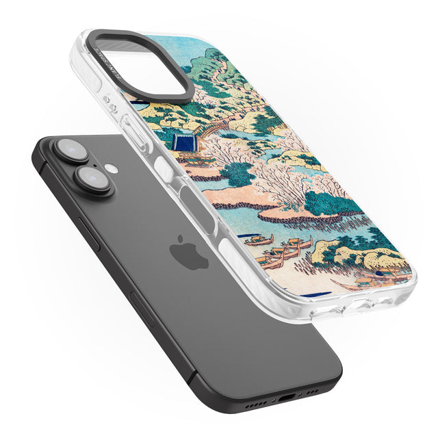 iPhone 16 Pro Max Coastal Community by Katsushika Hokusai Black Impact Phone Case